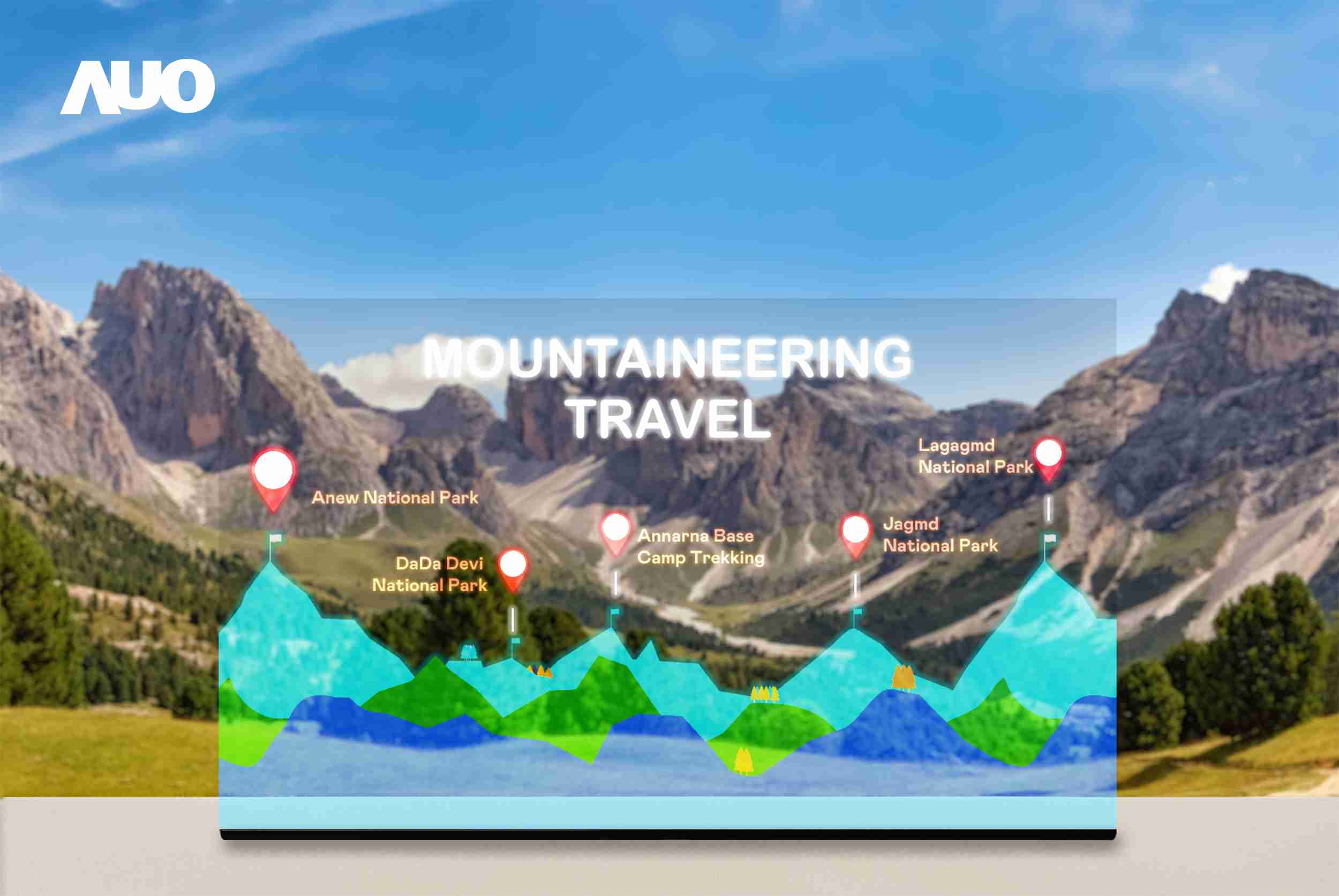 MG电玩展示全球单片尺寸最大(*)42吋透明Micro LED显示器拼接而成的〝64吋透明Micro LED显示器〞，，具备高透明度、、1,000 nits高亮度、、广色域、、、采用三边无边框的无缝拼接等多重特色，，，，呈现超高清、、、、细腻画质而不遮挡后方视觉，，满足层峰需求，，，可广泛运用于零售、、、、艺术展览或商业空间等场域